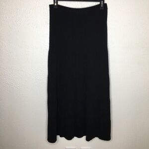 Chico's Boho Jersey Knit Tiered Black Maxi Skirt S